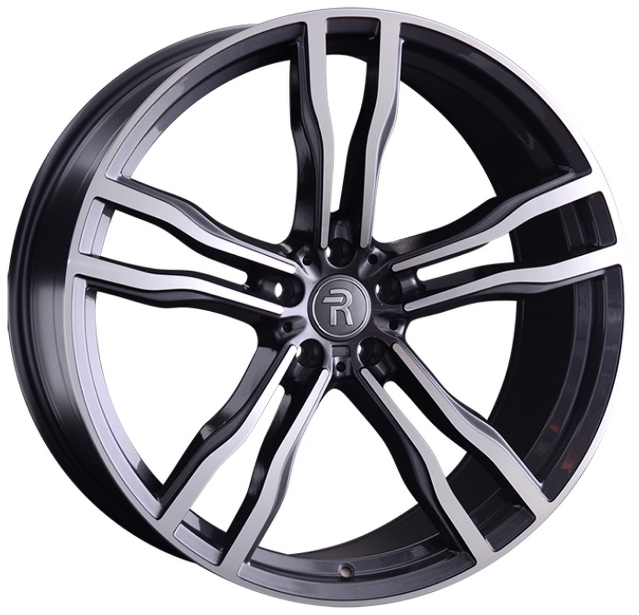 Авто диск Replay B107R 5x112 R22 литой серебристый темный с полировкой et35 d66,6