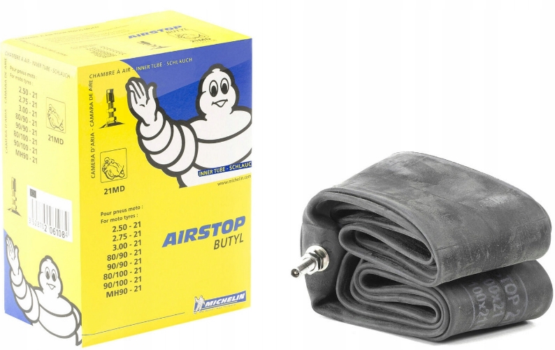 Камера (мото) Michelin Ch.21 Mdr Венитль - прямой 2.50-21, 2.75-21, 3.00-21, 80/90-21, 90/90-21, 80/100-21, 90/100-21